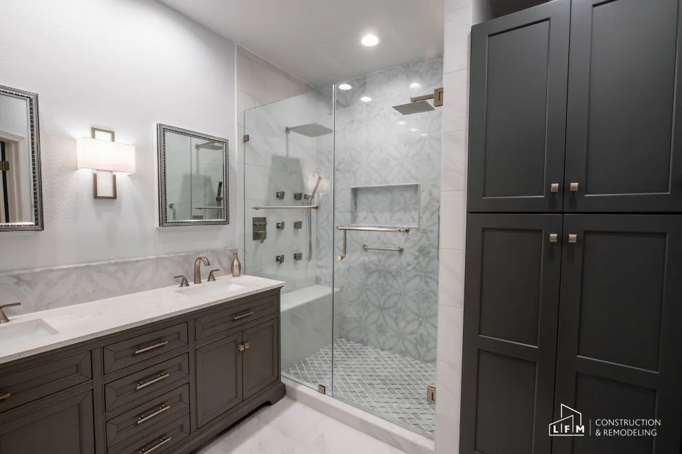 Elegant Gray Bathroom by LFM Construction & Remodeling - Photo 5