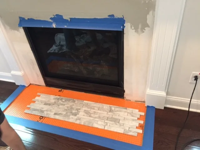 Elegant Linear Carrara Marble Hearth by Ray Tile & Bath - Photo 3