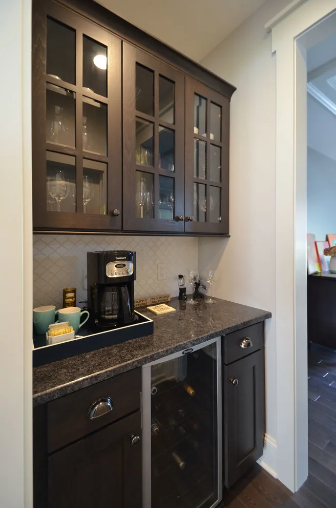 Pristine and Organized, White Transitional Kitchen and Bar Areas by Inde Kitchen Remodelers - Photo 7
