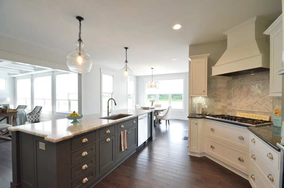 Pristine and Organized, White Transitional Kitchen and Bar Areas by Inde Kitchen Remodelers - Photo 4