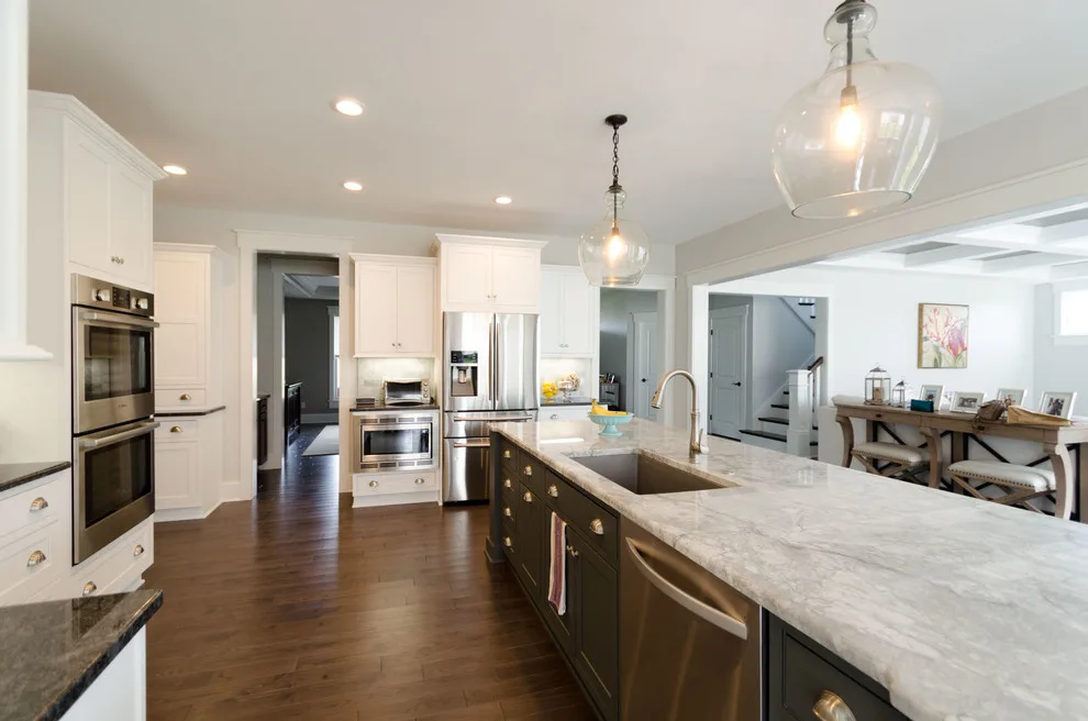 Pristine and Organized, White Transitional Kitchen and Bar Areas by Inde Kitchen Remodelers - Photo 5