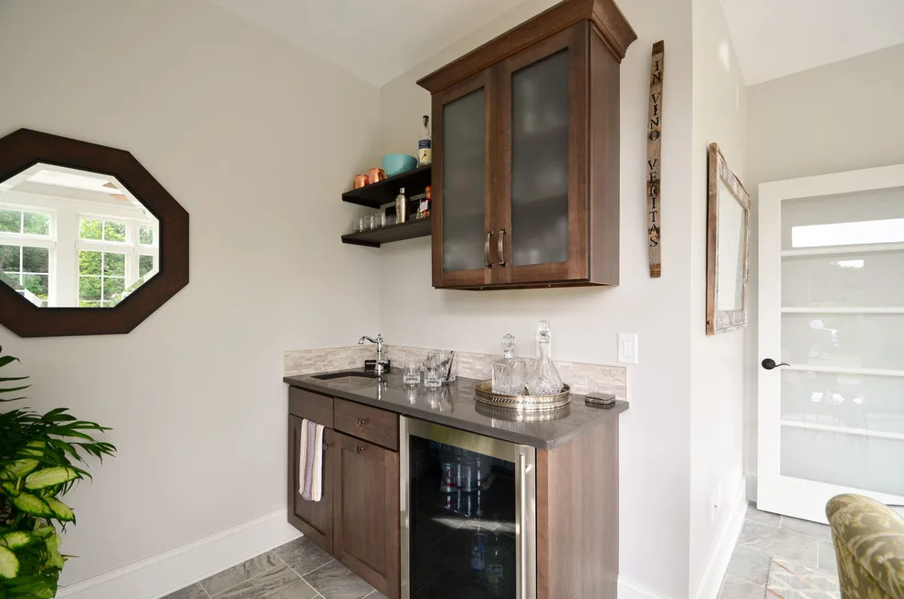 Pristine and Organized, White Transitional Kitchen and Bar Areas by Inde Kitchen Remodelers - Photo 6