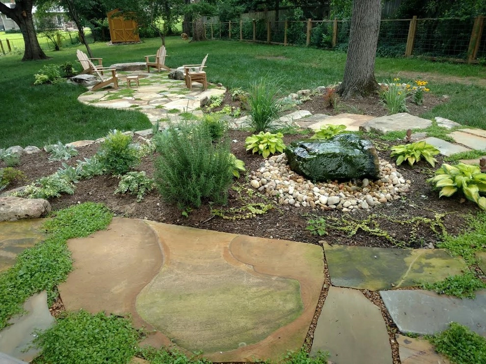 Woodland Patio with Sunken Firepit by Allin Landscaping - Photo 2