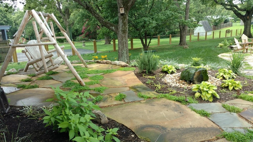 Woodland Patio with Sunken Firepit by Allin Landscaping - Photo 4