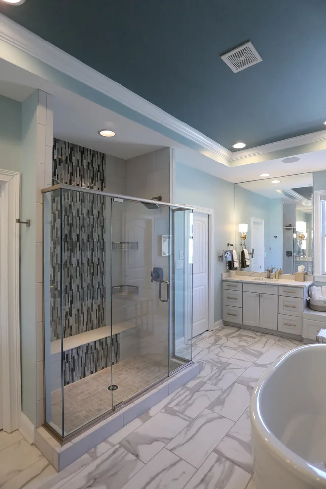 Contemporary Coastal Master Bathroom by Compass Design, LLC - Photo 6