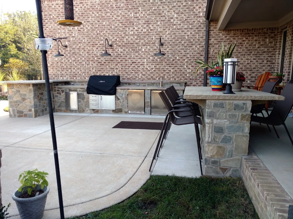 Dual Level Outdoor Kitchen & Bar by Allin Landscaping - Photo 4