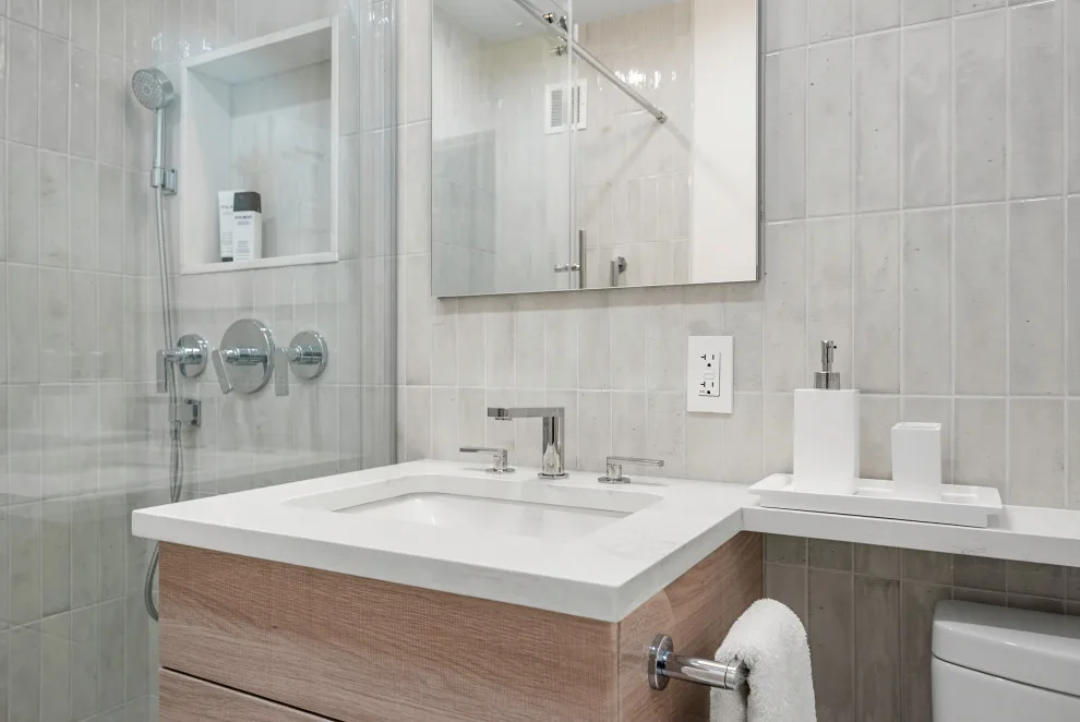 Modern Rustic Bathroom Renovation by Eastside Design & Build Inc. - Photo 4