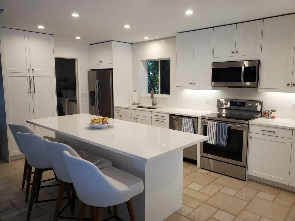 Modern Kitchen Renovation in Matte White Finish by Kitchen Solvers Of Fort Lauderdale - Photo 9