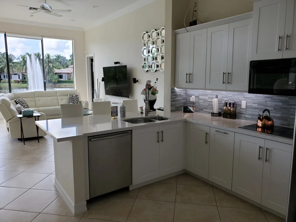 Modern Kitchen Renovation Featuring a Satin White Finish by Kitchen Solvers Of Fort Lauderdale - Photo 5