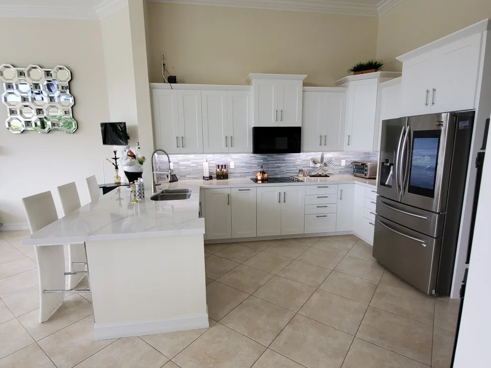 Modern Kitchen Renovation Featuring a Satin White Finish by Kitchen Solvers Of Fort Lauderdale - Photo 10