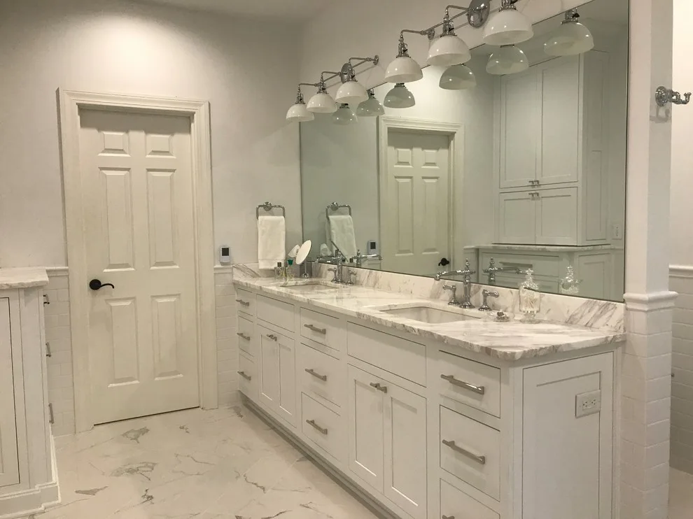 Modern White Master Bath Renovation by Concord Construction - Photo 3