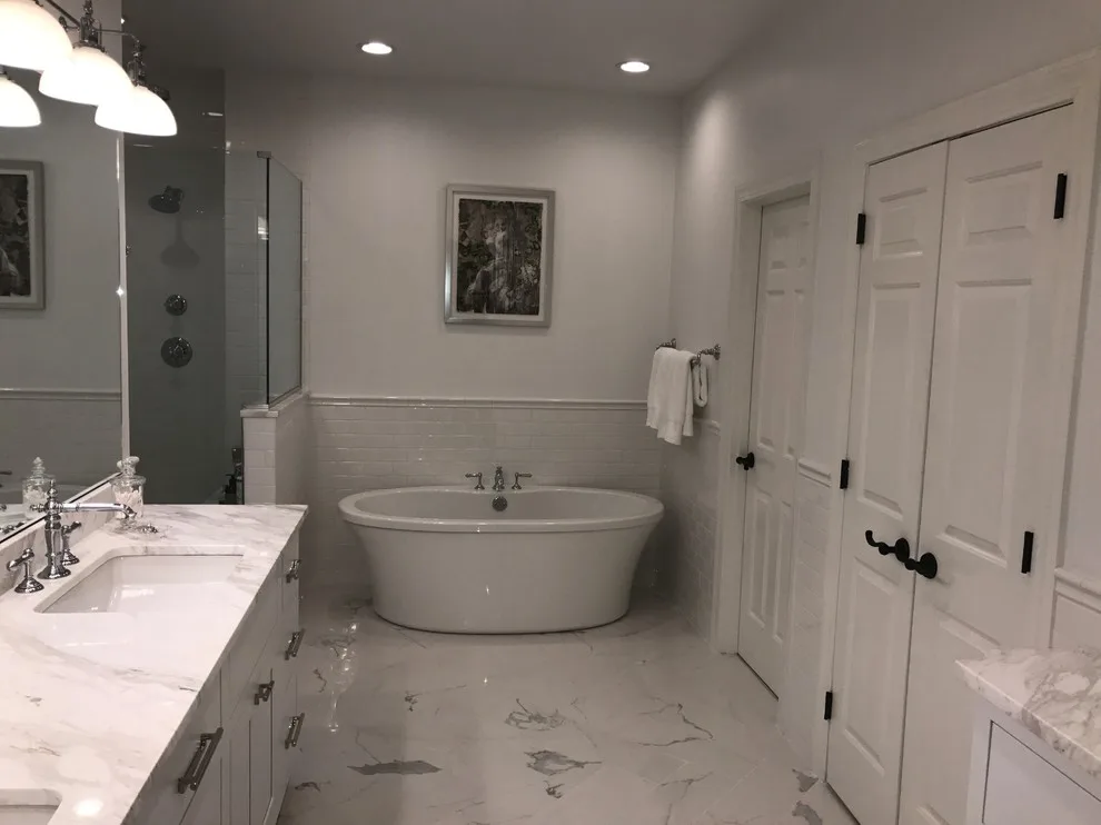 Modern White Master Bath Renovation by Concord Construction - Photo 5