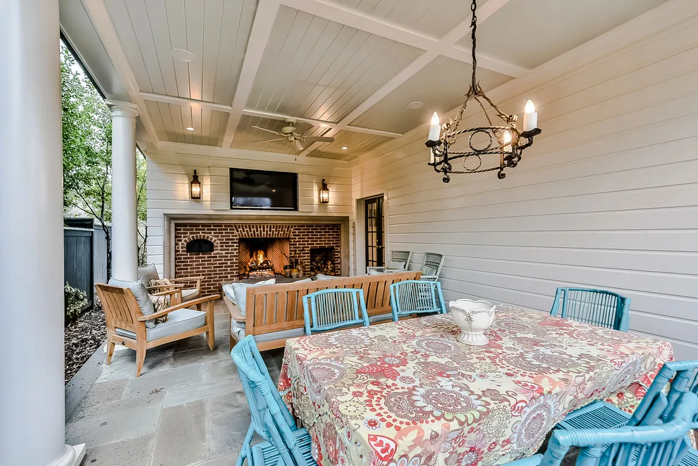 Myers Park Rustic Porch Renovation by Hopedale Builders, Inc. - Photo 2