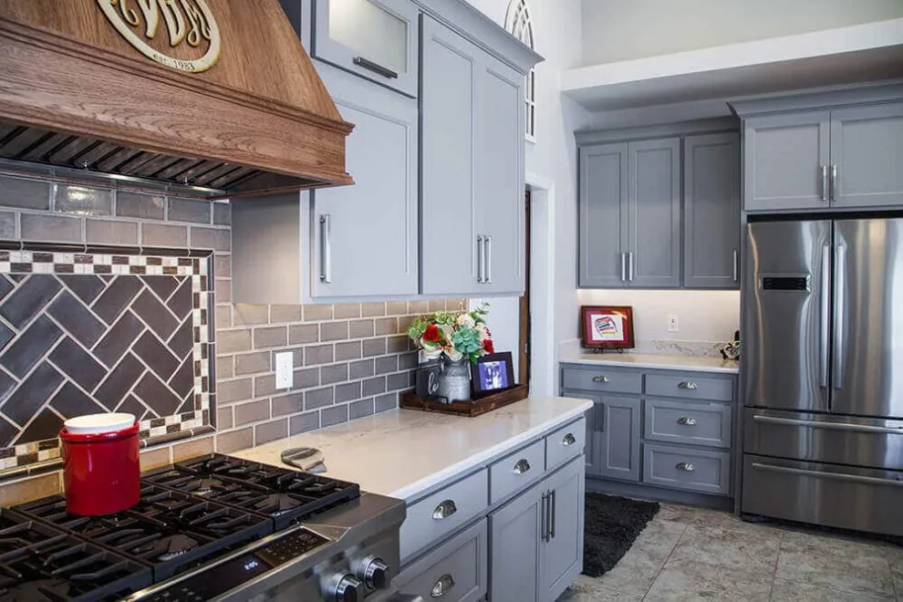 Warm Gray and Hickory Kitchen by Callier & Thompson Kitchens, Baths And Appliances - Photo 3