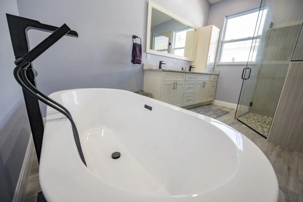 Accessible Bathroom with Compact Freestanding Tub by CMK Construction - Photo 5