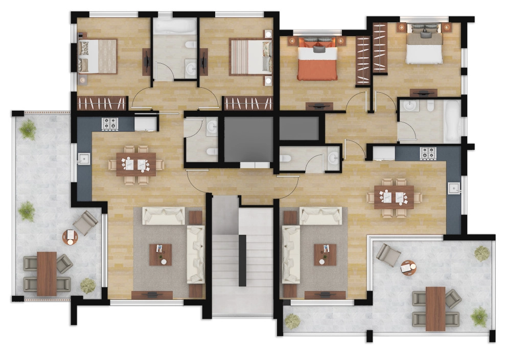COLOR 2D FLOOR PLAN RENDERING SERVICES by JMSD Consultant - 3D Visualization Studio - Photo 2