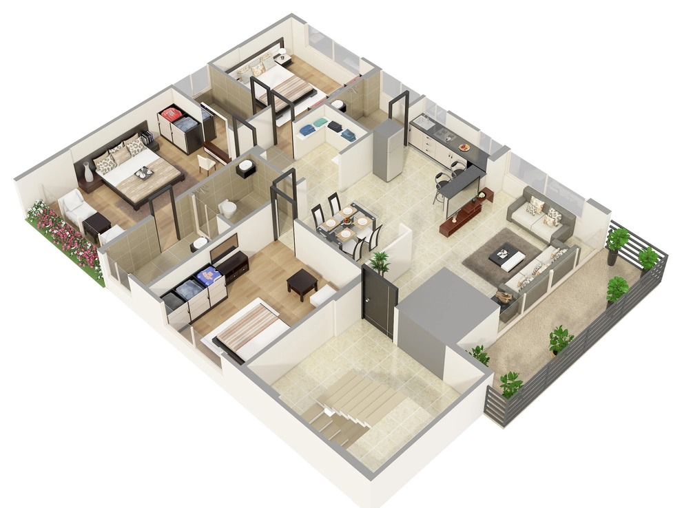 Photorealistic 3D Floor Plan Renderings Services by JMSD Consultant - 3D Visualization Studio - Photo 2