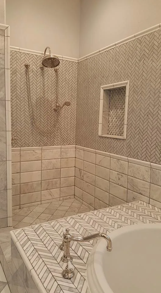 Bespoke Bathroom Featuring Checkerboard Flooring by Henle Construction, Inc. - Photo 2