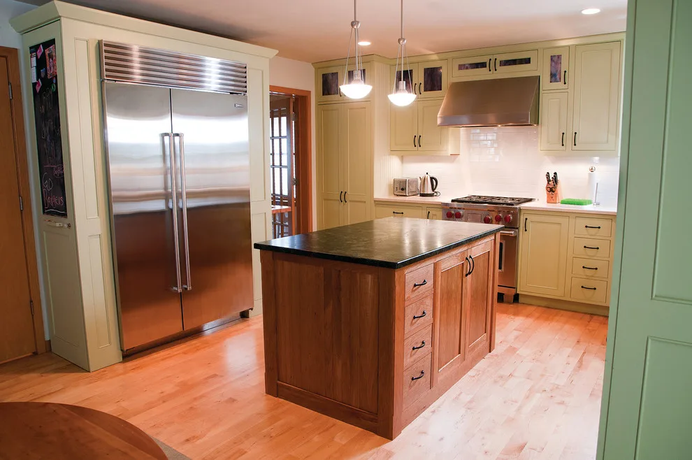 Custom Cherry Island with Green Inset Cabinet by Blue Terra Design - Photo 4