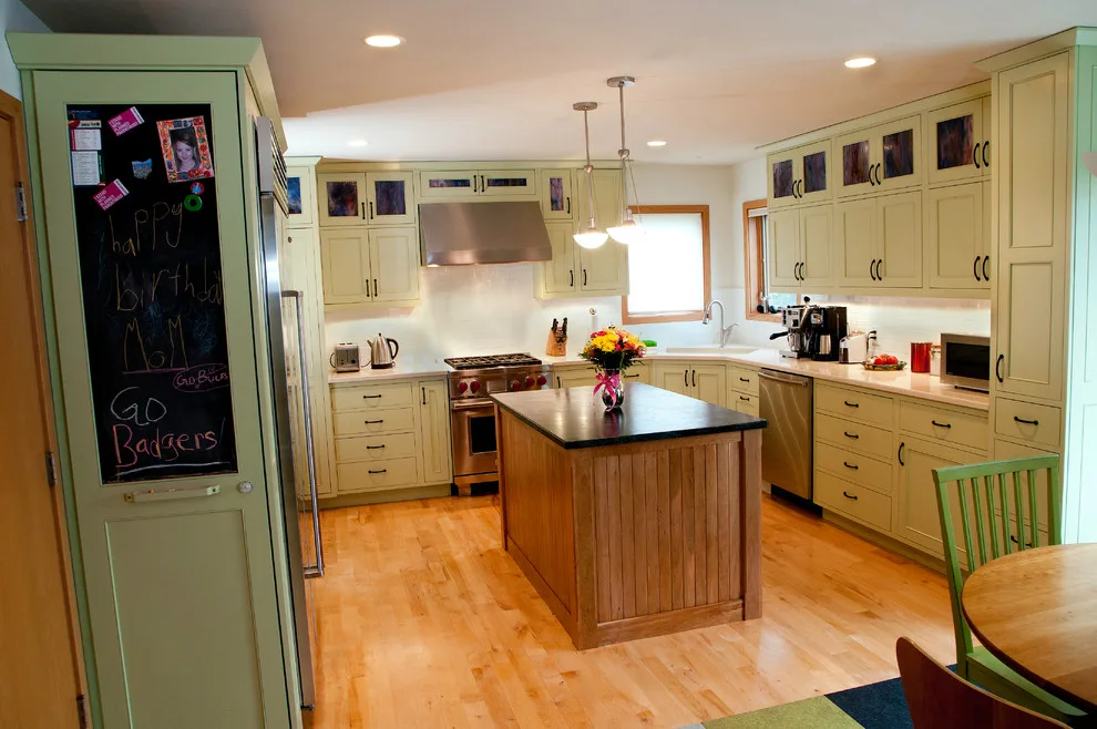 Custom Cherry Island with Green Inset Cabinet by Blue Terra Design - Photo 5