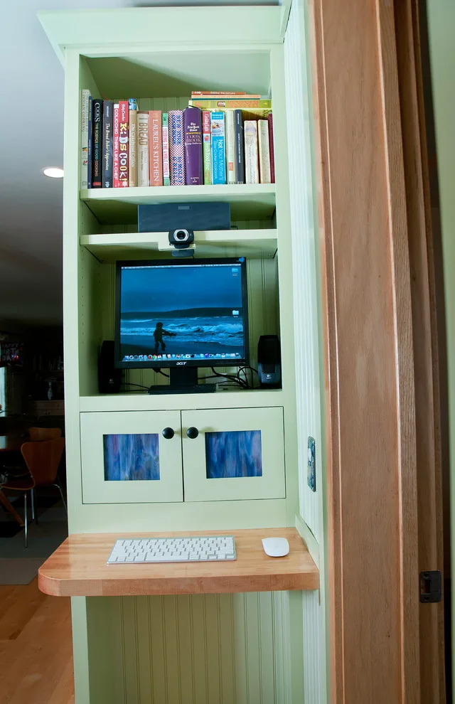 Custom Cherry Island with Green Inset Cabinet by Blue Terra Design - Photo 2