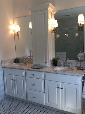 Tailored White and Grey Master Bathroom by Callier & Thompson Kitchens, Baths And Appliances - Photo 3