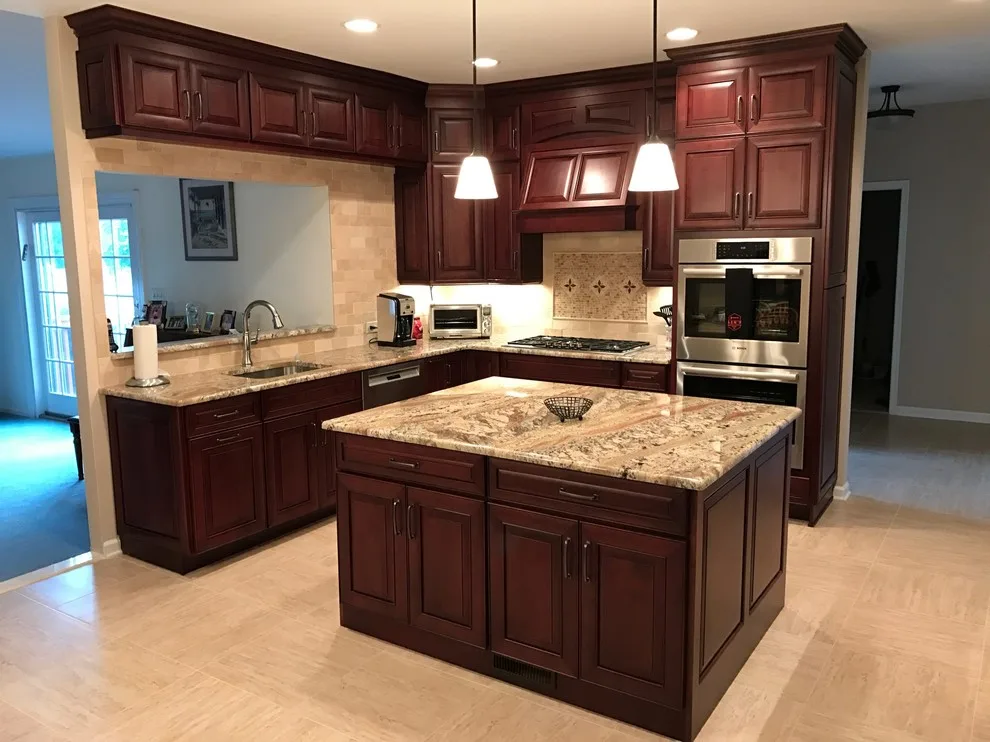 Traditional Dark Wood Kitchen | Freehold, NJ by Len's Remodeling And Contracting Services - Photo 11