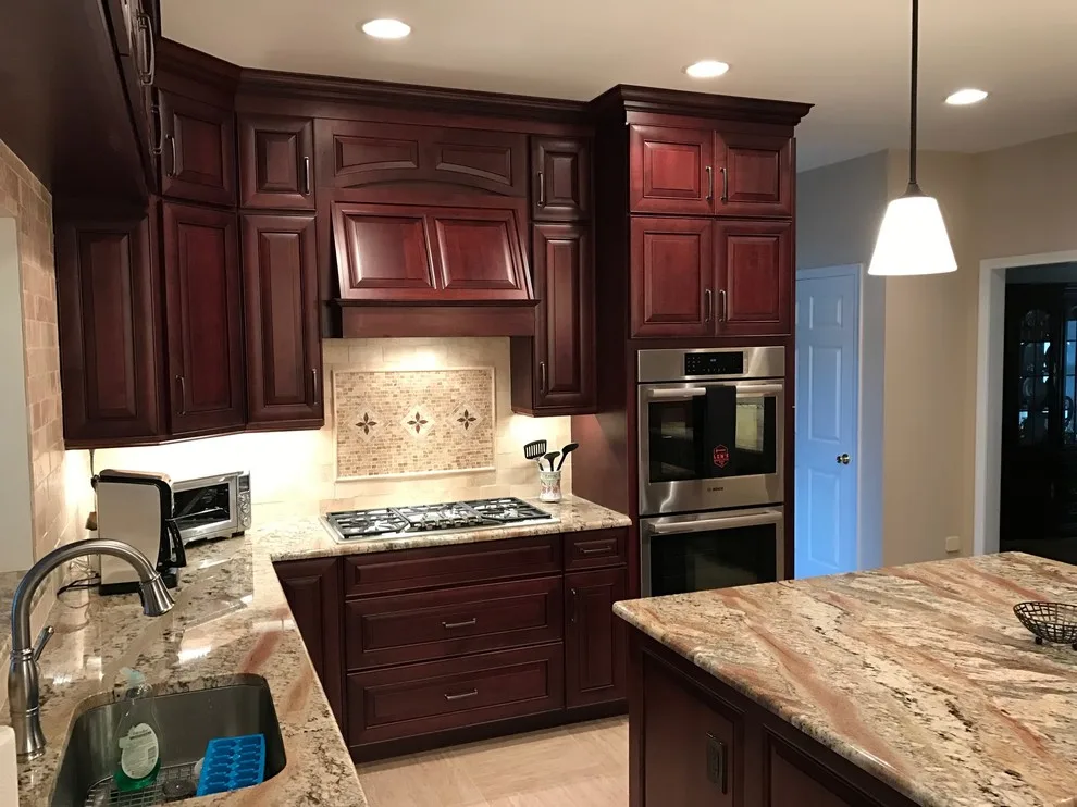 Traditional Dark Wood Kitchen | Freehold, NJ by Len's Remodeling And Contracting Services - Photo 12
