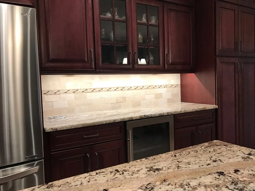 Traditional Dark Wood Kitchen | Freehold, NJ by Len's Remodeling And Contracting Services - Photo 5