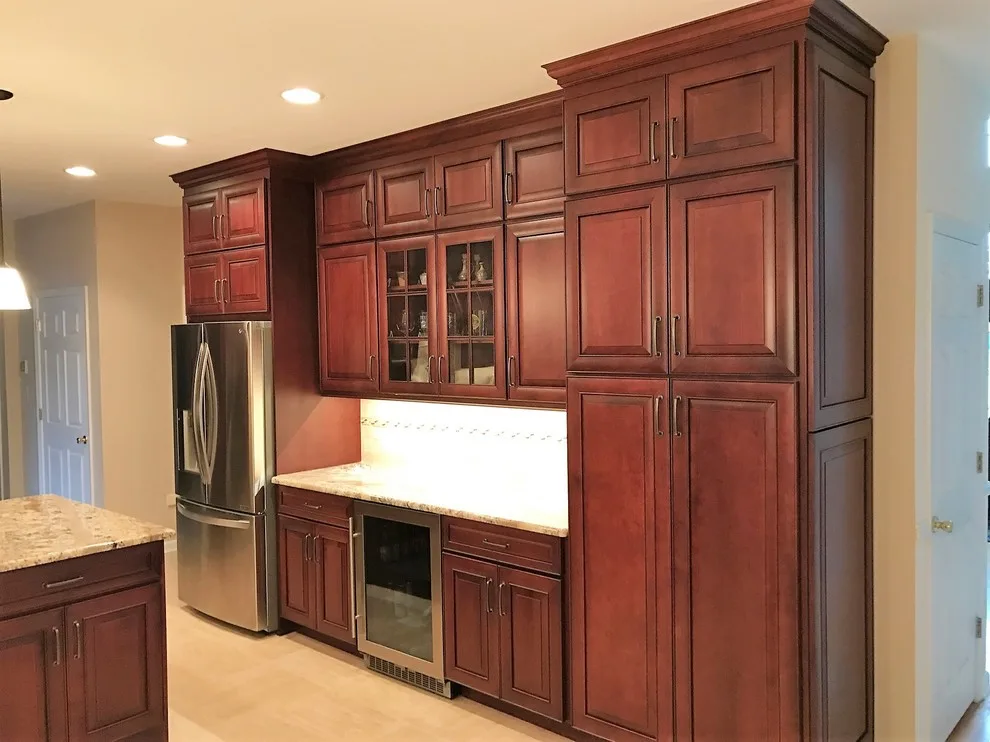 Traditional Dark Wood Kitchen | Freehold, NJ by Len's Remodeling And Contracting Services - Photo 2