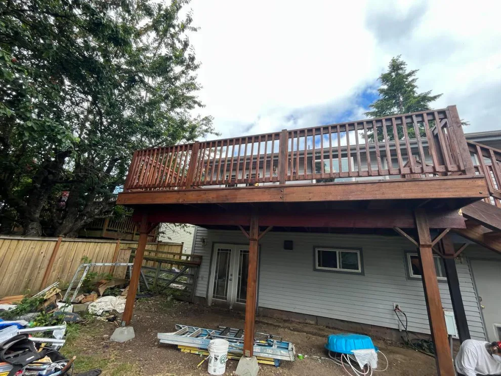 Deck Renovation, Staining & Roof Construction by Handyman Rescue Team - Photo 15