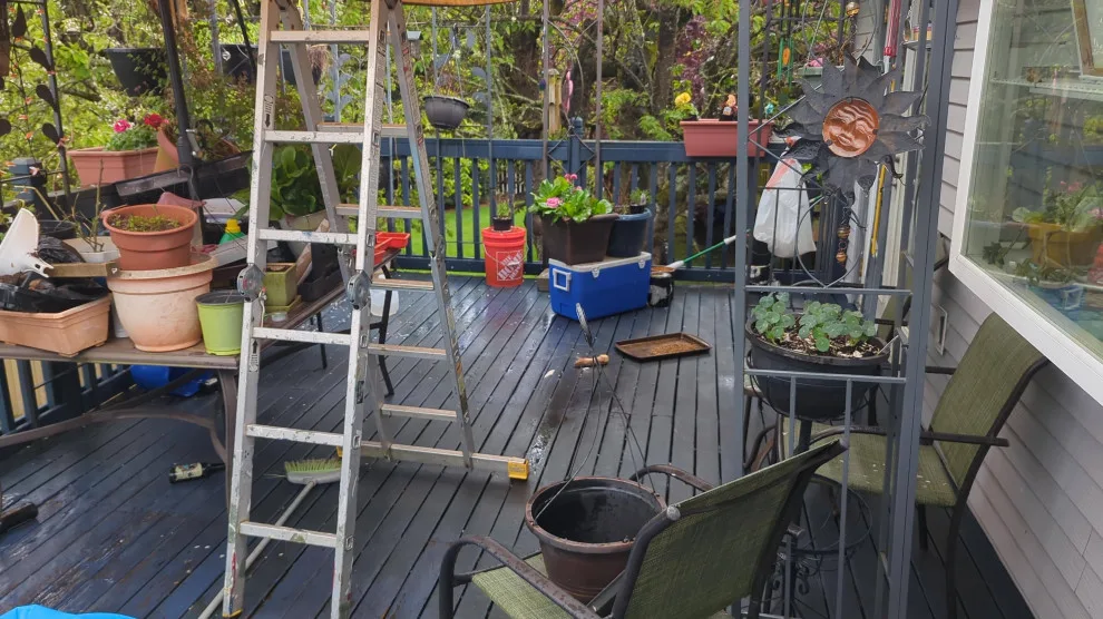 Deck Renovation, Staining & Roof Construction by Handyman Rescue Team - Photo 19
