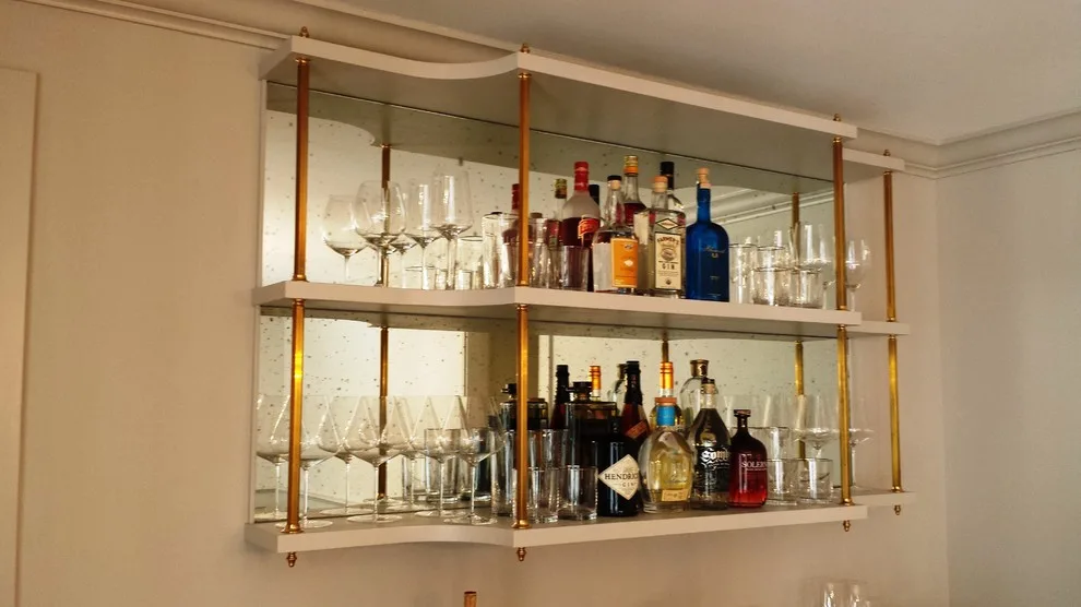 Bar area in the dining room by Belle Ville Design Build - Photo 3