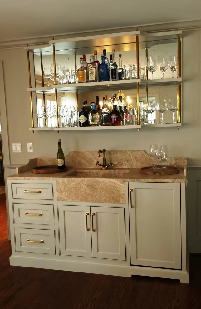 Bar area in the dining room by Belle Ville Design Build - Photo 2