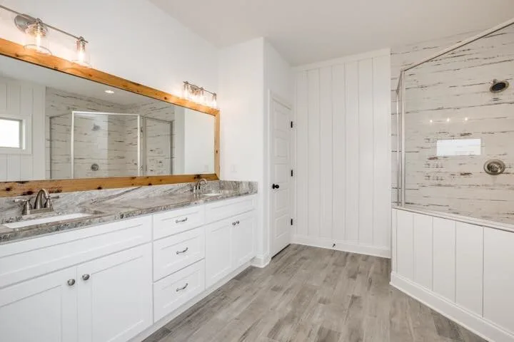 Weathered Wood Tile Shower by America's Best Carpet And Tile - Photo 5