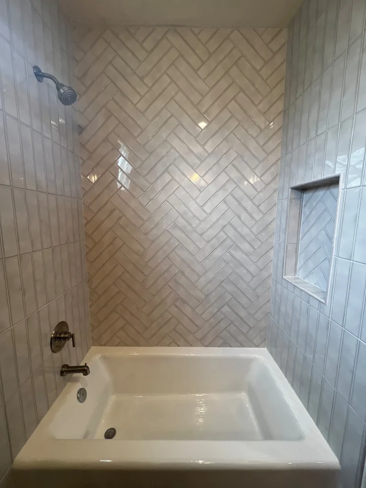 Dual Herringbone Shower/Bathtub by Rhapsody Remodeling And Design Llc - Photo 3