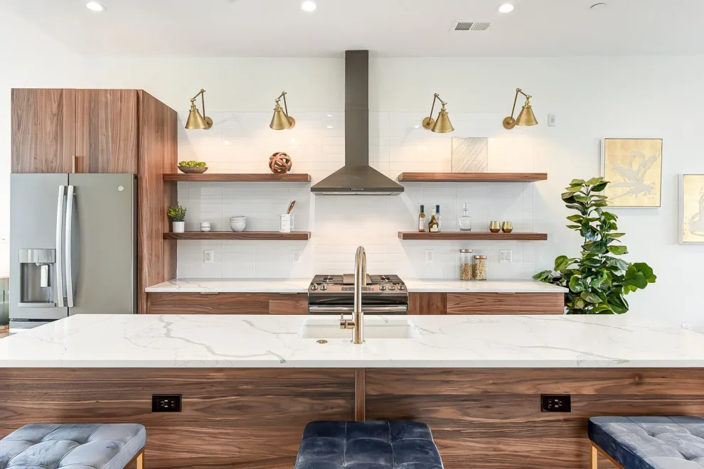 DC Condo Walnut Kitchen and Bathroom Designs by UCS Kitchen Design - Photo 5
