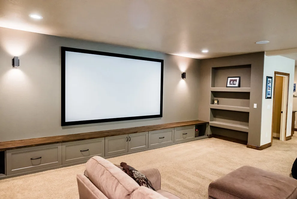 Media Room and Accent Wall by CCH Design | Remodel - Photo 6