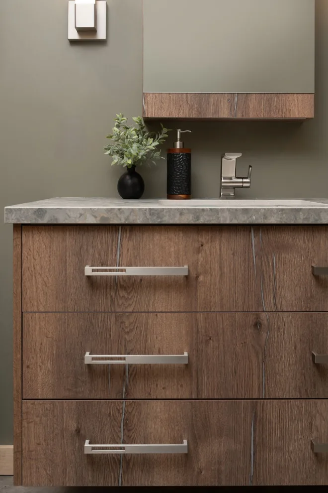 Natural Condo Bathroom Renovation by Sawhill Kitchens - Photo 3