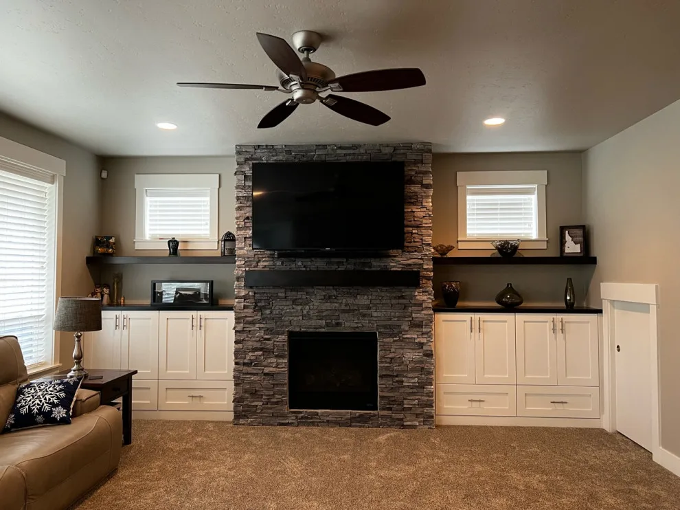 Media Hub with Fireplace by CCH Design | Remodel - Photo 4