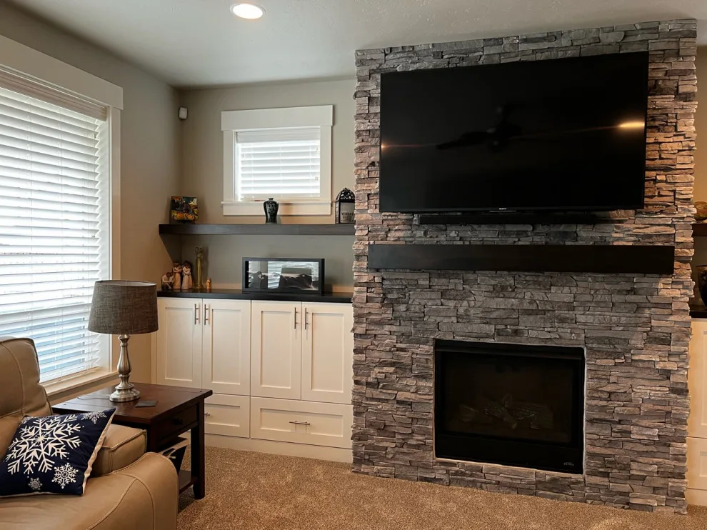 Media Hub with Fireplace by CCH Design | Remodel - Photo 3