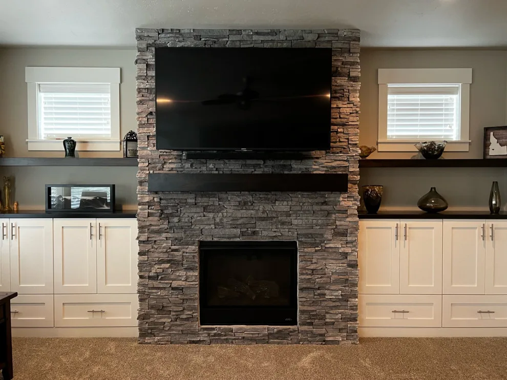 Media Hub with Fireplace by CCH Design | Remodel - Photo 2