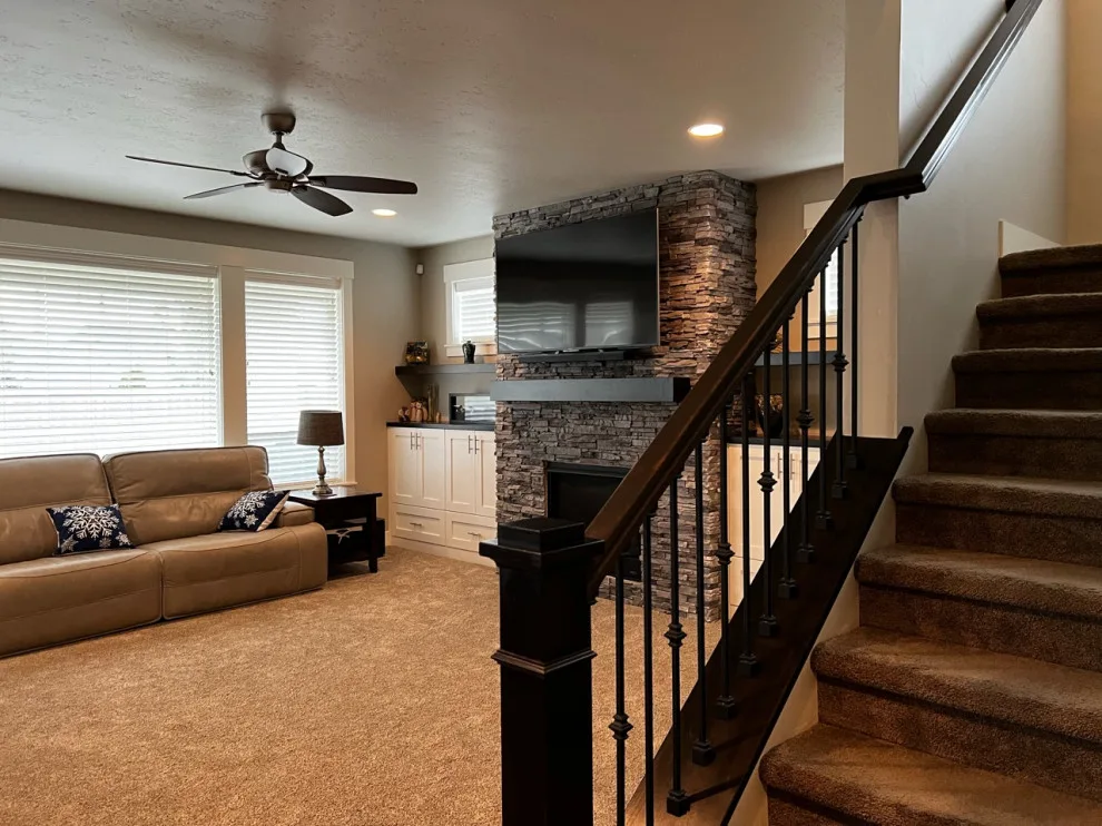 Media Hub with Fireplace by CCH Design | Remodel - Photo 8
