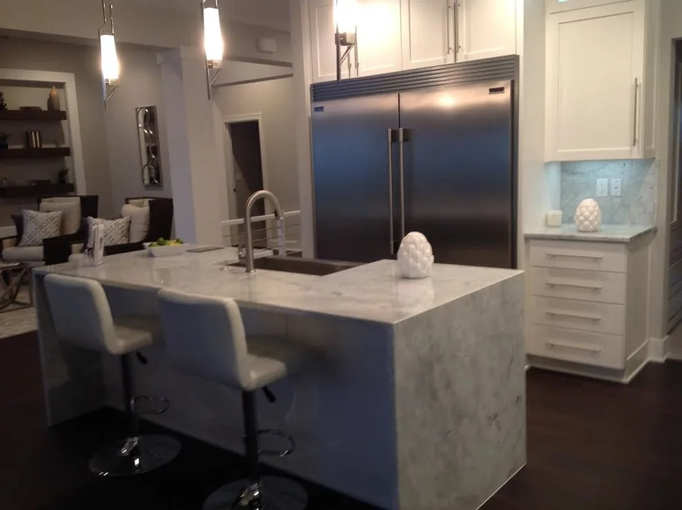 Marble White Kitchen by Shurfine Cabinets And Woodworking, LLC. - Photo 4