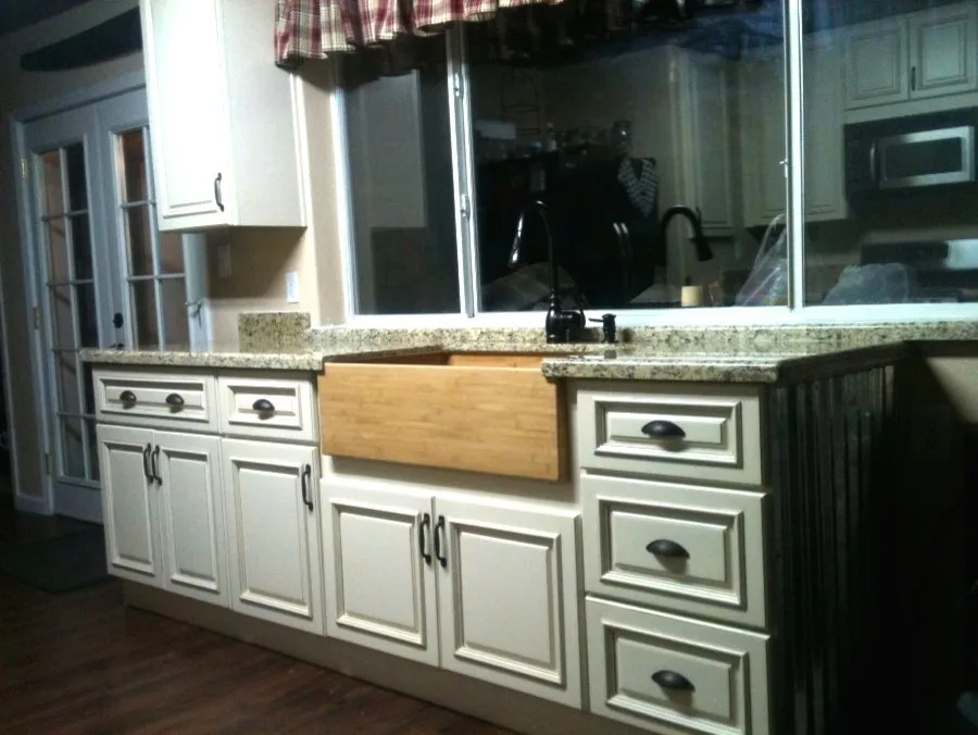 Custom Wood Sink in Farmhouse Kitchen by Bella Stone Countertops - Photo 3