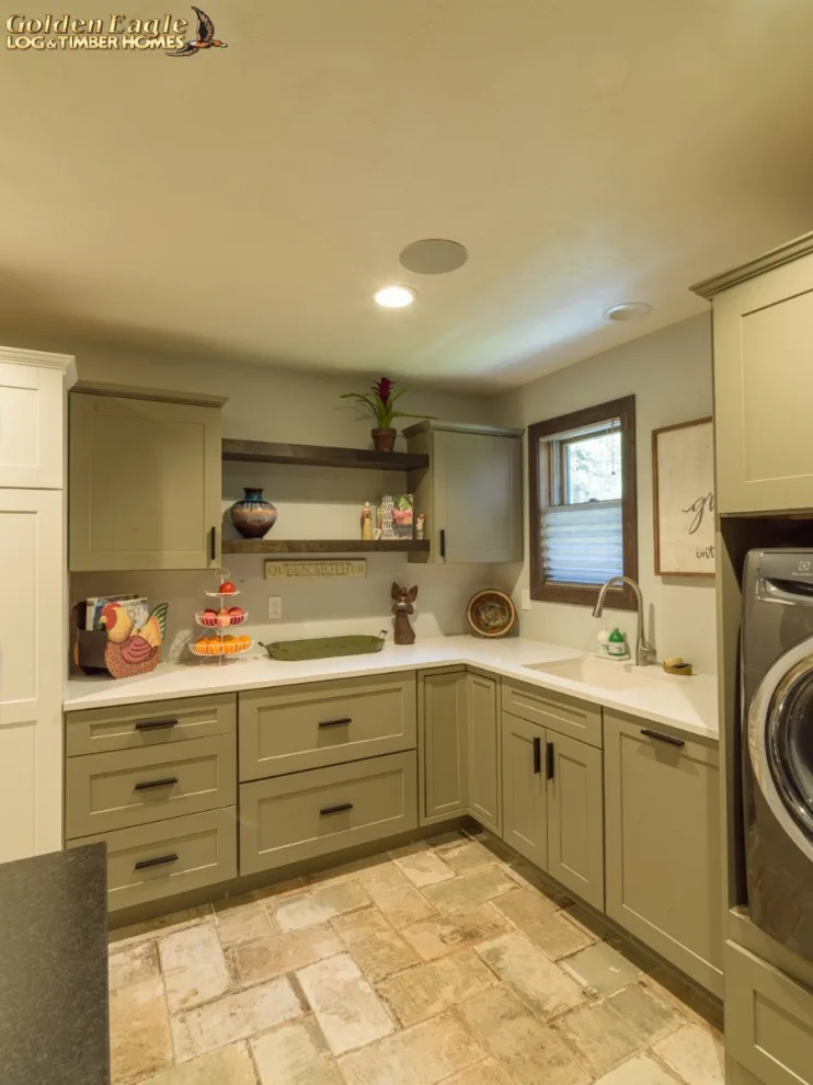 Stylish Laundry by Golden Eagle Log & Timber Homes - Photo 8