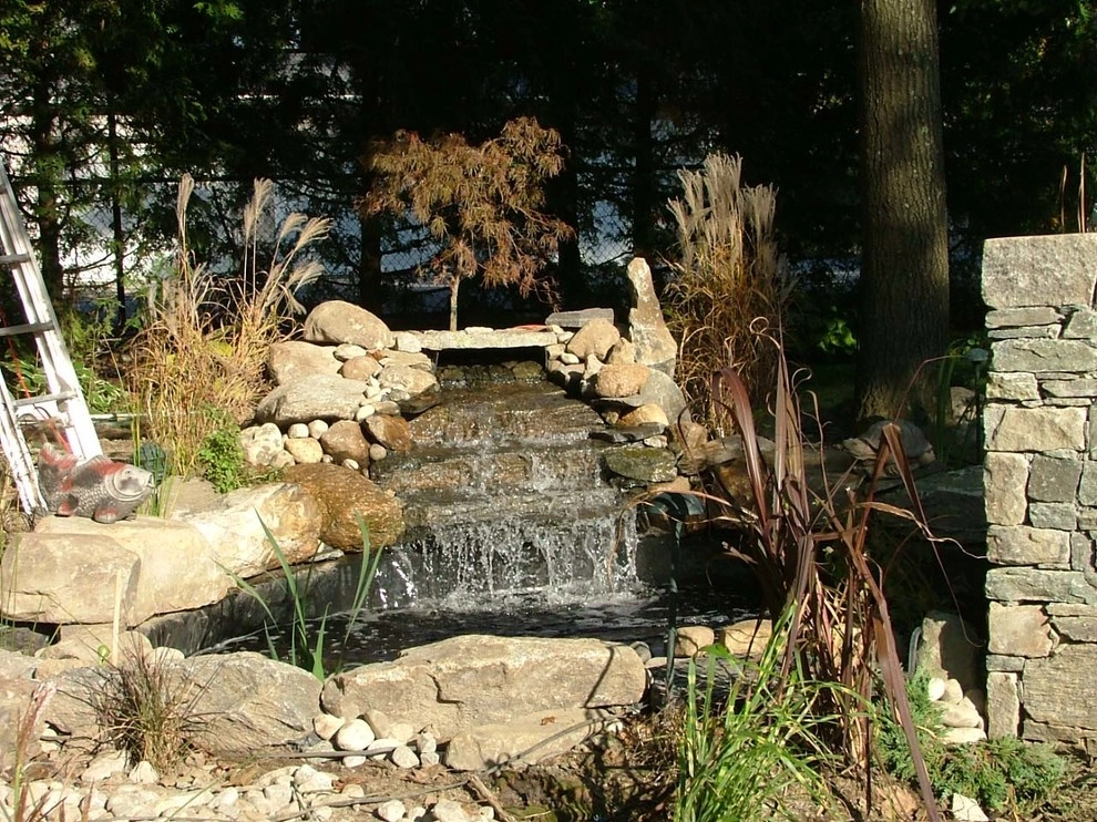 Main driveway with koi ponds on both sides . by Koi Villa Water Garden Center - Photo 31