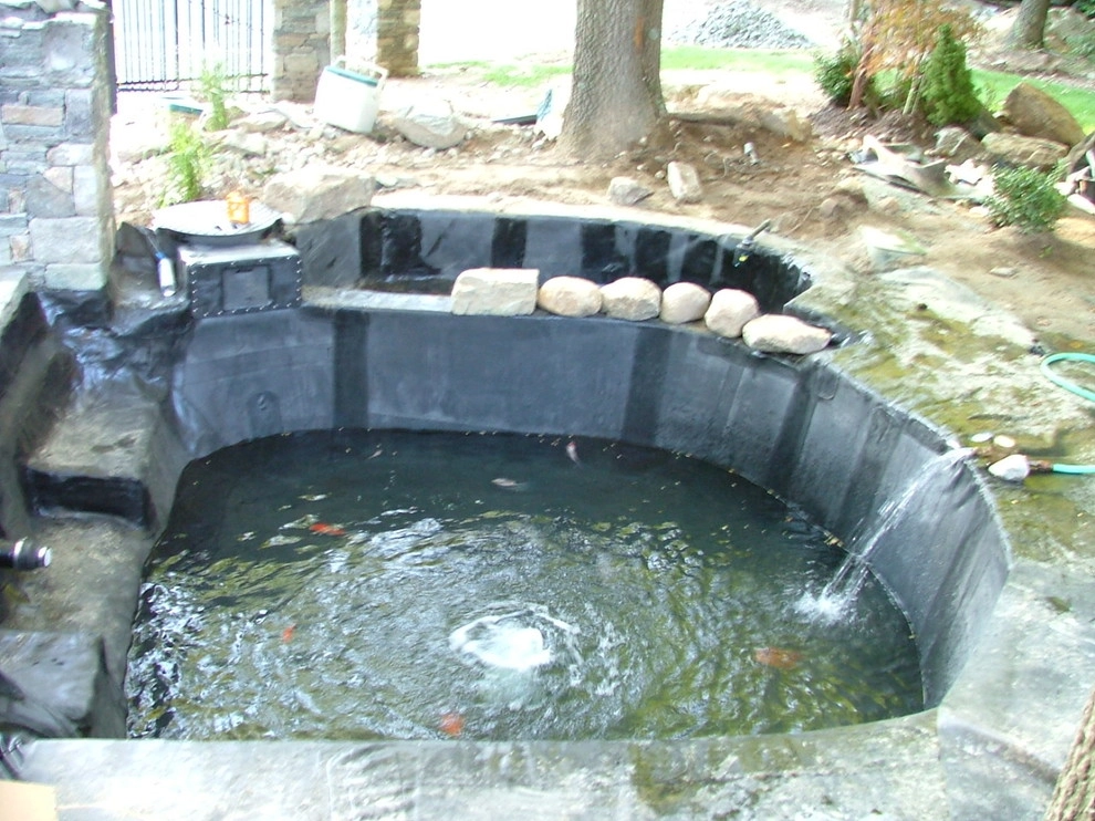Main driveway with koi ponds on both sides . by Koi Villa Water Garden Center - Photo 16