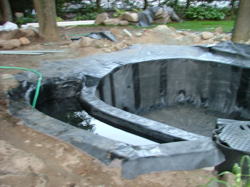 Main driveway with koi ponds on both sides . by Koi Villa Water Garden Center - Photo 30