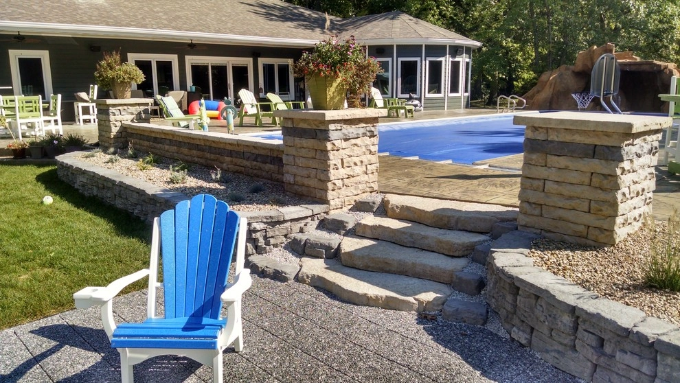 Backyard Pool, Fire Ring, & Retaining Walls - Osceola by Kuert Outdoor Living - Photo 4